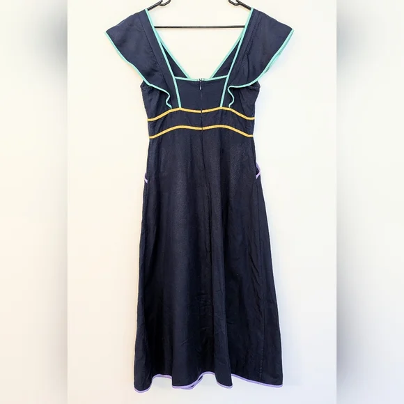 Kate Spade Linen Contrast Trim Dress - Picture 4 of 5